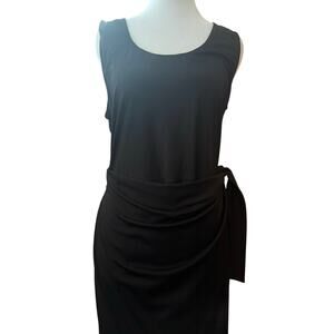 Tribal Femme Black Wrap Tie Waist Dress Black Size Medium
